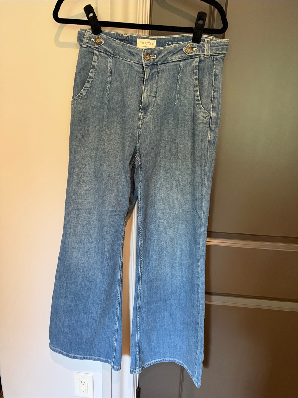 Pilcro Light Blue Wide-Leg High-Waist Jeans